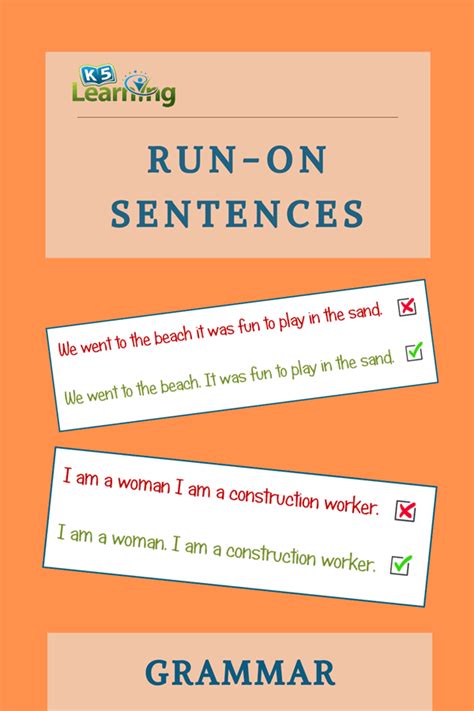 Run On Sentences Amp Conjunctions K5 Learning Run On Worksheet - Run On Worksheet