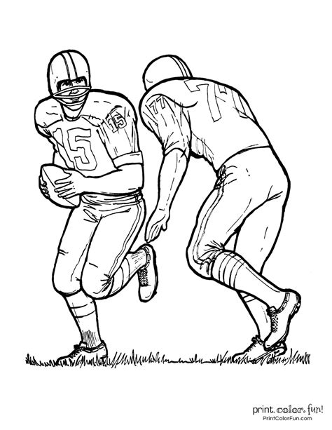 Running Football Player Coloring Pages   Football Coloring Pages Simple Fun For Kids - Running Football Player Coloring Pages
