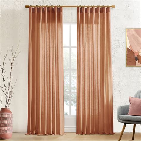 rust colored curtains