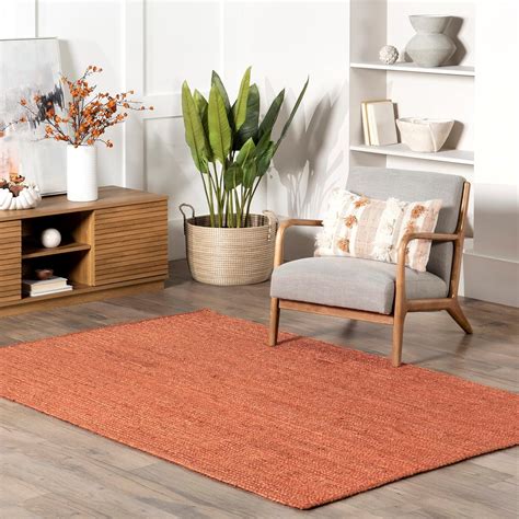 rust colored rug