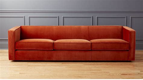 rust colored sofa