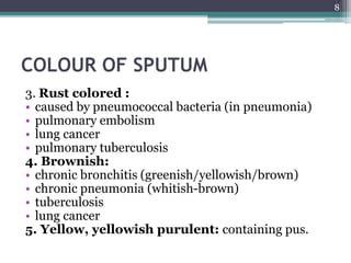rust colored sputum