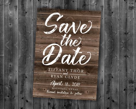 Rustic Wood Save The Dates Postcards