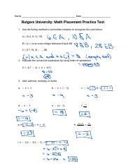 Rutgers Math Placement Test Study Guide