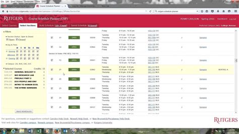 Rutgers Schedule Planner