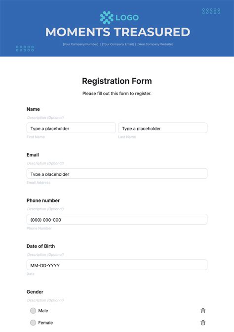 rv site registration form