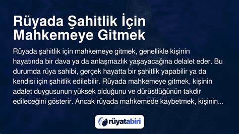 Rüyada Mahkemeye Gitmek