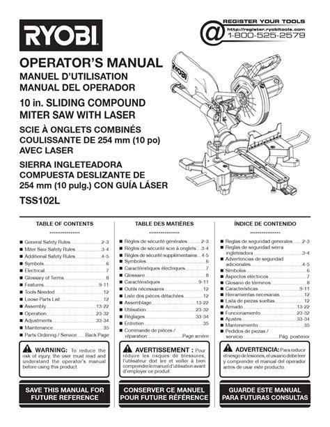 ryobi sliding compound manual
