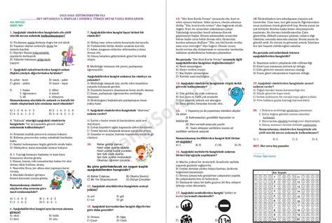 sınıf Türkçe yazılı soruları ve cevapları 2022-2023 MEB müfredatına uygun olarak pdf ve word belgesi formatlarında hazırlanmıştır.