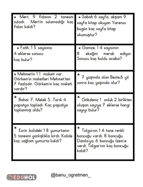 sınıf problemler - Öğretim kaynakları Topluluk 1 sınıf problemler Topluluğumuzdan örnekler '1 sınıf problemler' için 10000+ sonuç 1.