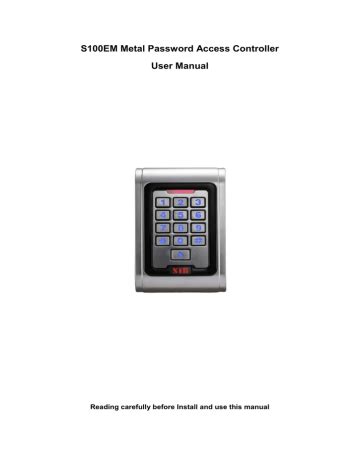 Full Download S100Em Metal Password Access Controller User Manual 