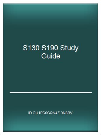 Download S130 S190 Study Guide 