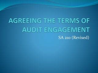 Full Download Sa 210 Revised Agreeing The Terms Of Audit Engagements 