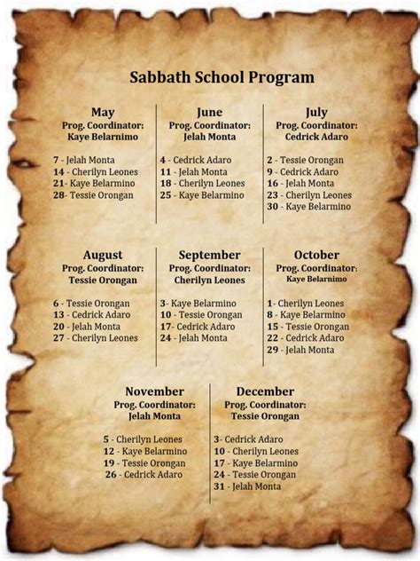 sabbath school superintendent program