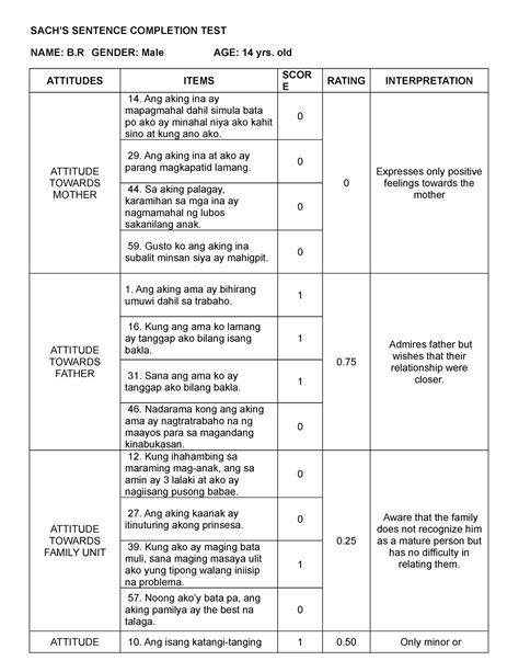 Sack Sentence Interpretation
