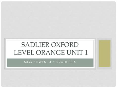sadlier oxford level orange unit 14