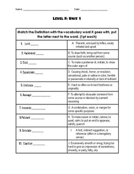 Full Download Sadlier Vocabulary Workshop Level F Answers Unit 1 Common Core Enriched Edition 