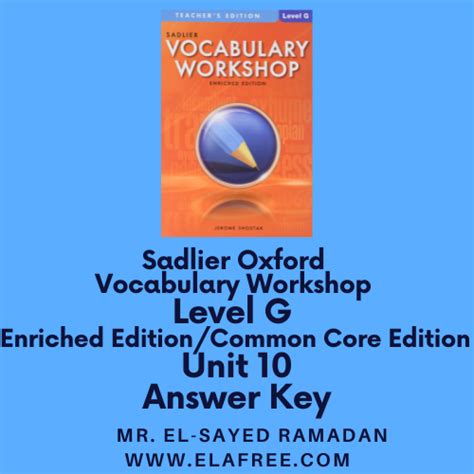 Download Sadlier Vocabulary Workshop Level G Answers Enriched Edition 