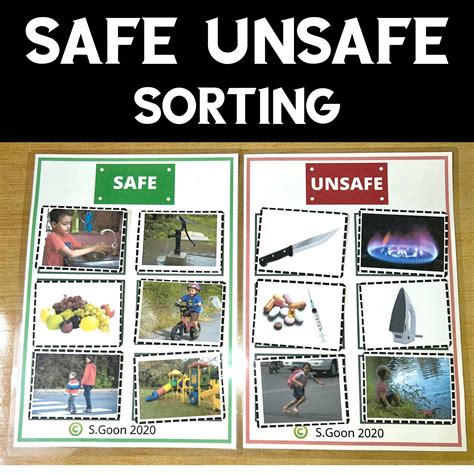 Safe Or Unsafe Sorting Cards Teacher Made Twinkl Kindergarten Safe And Unsafe Worksheet - Kindergarten Safe And Unsafe Worksheet