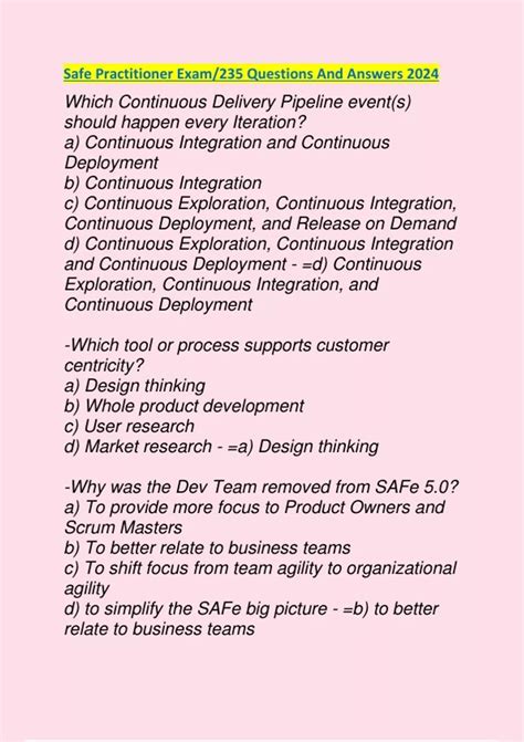 Safe Practitioner Exam Questions
