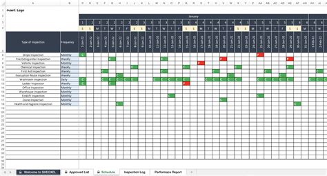safety calendar template in excel