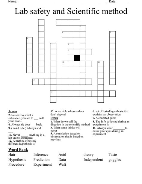 Safety Crossword Puzzles Lab Safety Word Search Answers Key - Lab Safety Word Search Answers Key