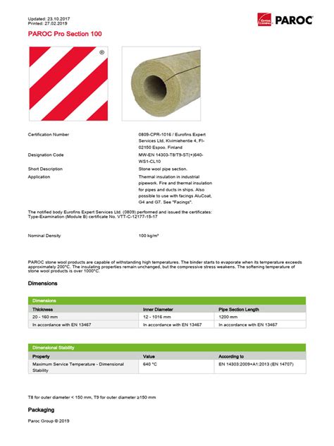 Safety Data Sheet Paroc