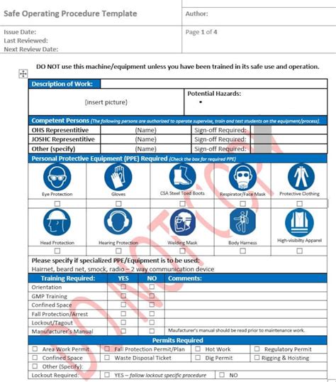 Safety Operating Procedure For Gen Set