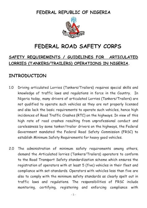 Download Safety Requirements Guidelines For Articulated Lorries 