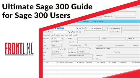 Sage 300 Manual