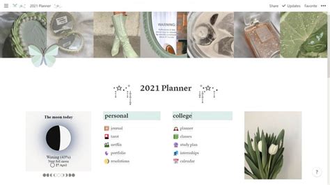 sage green notion 2021 planner template in 2021 Planner template