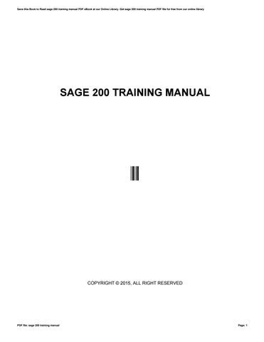 Read Online Sage 200 Training Manual File Type Pdf 