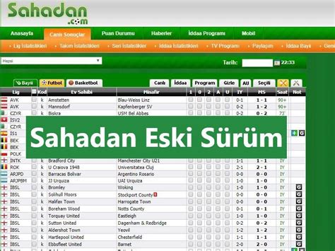 sahadan iddaa eski sürüm