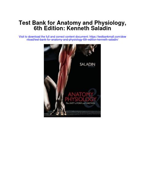 Download Saladin Anatomy And Physiology 6Th Test Bank 