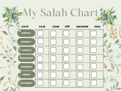 Salah Tracker Printable