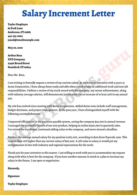 Salary Increment Request Letter Sample Pdf Wordpress