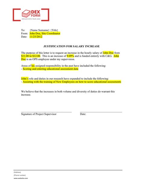 Salary Justification Examples