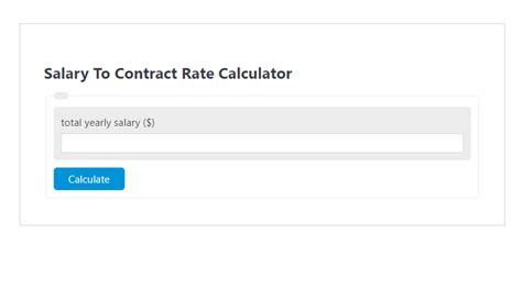 Salary To Contract Rate Calculator Your Calculator Home Contract Rate Calculator - Contract Rate Calculator