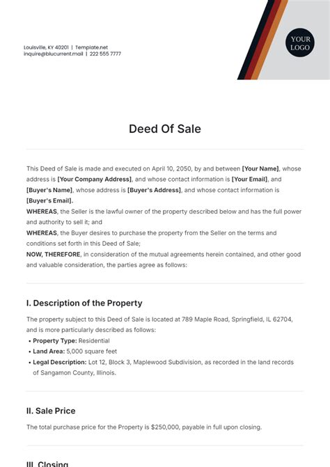 Sale Deed Format