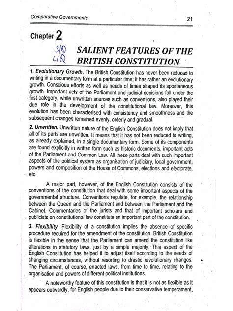 Salient Features Of British Constitution