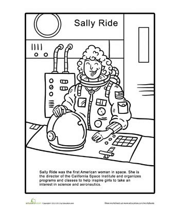Sally Ride Coloring Page Worksheets Kiddy Math Sally Ride Coloring Page - Sally Ride Coloring Page