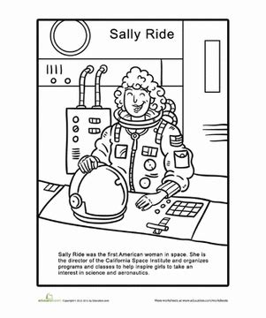 Sally Ride Worksheet Education Com Sally Ride Coloring Page - Sally Ride Coloring Page
