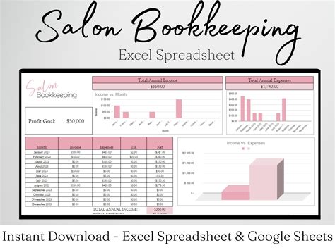 Salon Bookkeeping Spreadsheet