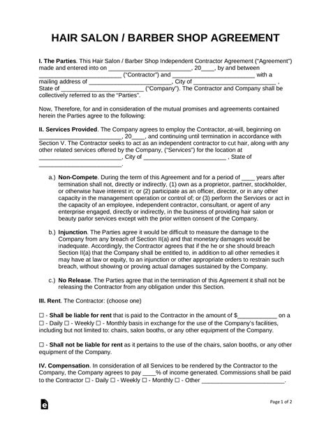 Salon Contract