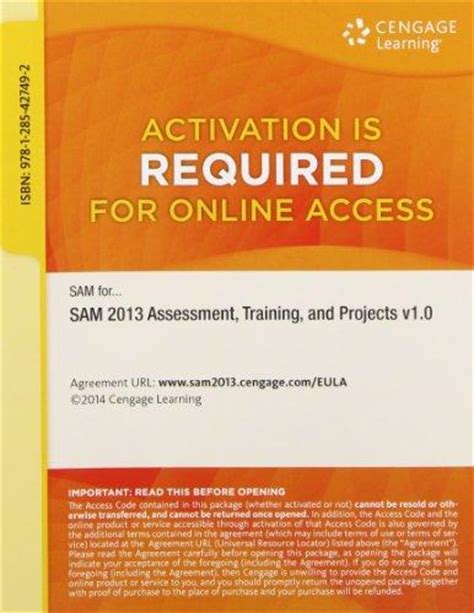 Read Sam 2013 Assessment Training And Projects V1 0 Printed Access Card 