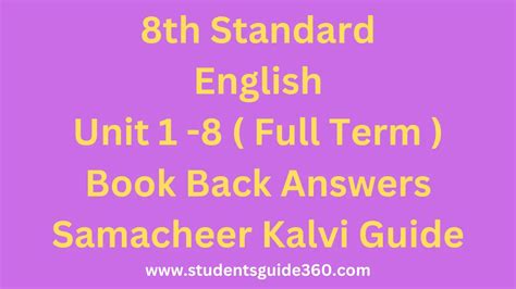 Read Online Samacheer Kalvi English Guide For 8Th Std 