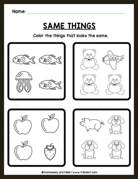 Same And Different Things Worksheets Tribobot X Mom Same Different Worksheet - Same Different Worksheet
