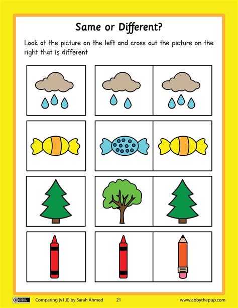 Same And Different Worksheet Kindergarten Lesson Tutor Same And Different Worksheets For Kindergarten - Same And Different Worksheets For Kindergarten