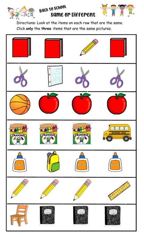 Same And Different Worksheets 99worksheets Same And Different Worksheets For Preschoolers - Same And Different Worksheets For Preschoolers