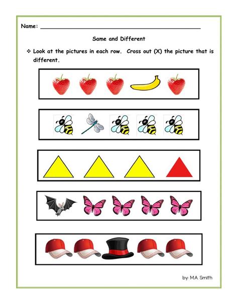 Same And Different Worksheets Math Worksheets 4 Kids Same And Different Worksheet - Same And Different Worksheet